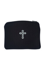 McVan Black with Silver Cross Rosary Pouch