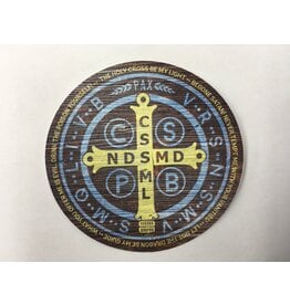 Be Still Prayer Space "Wood" St. Benedict Medal with Prayer Sticker | Be Still Prayer Space
