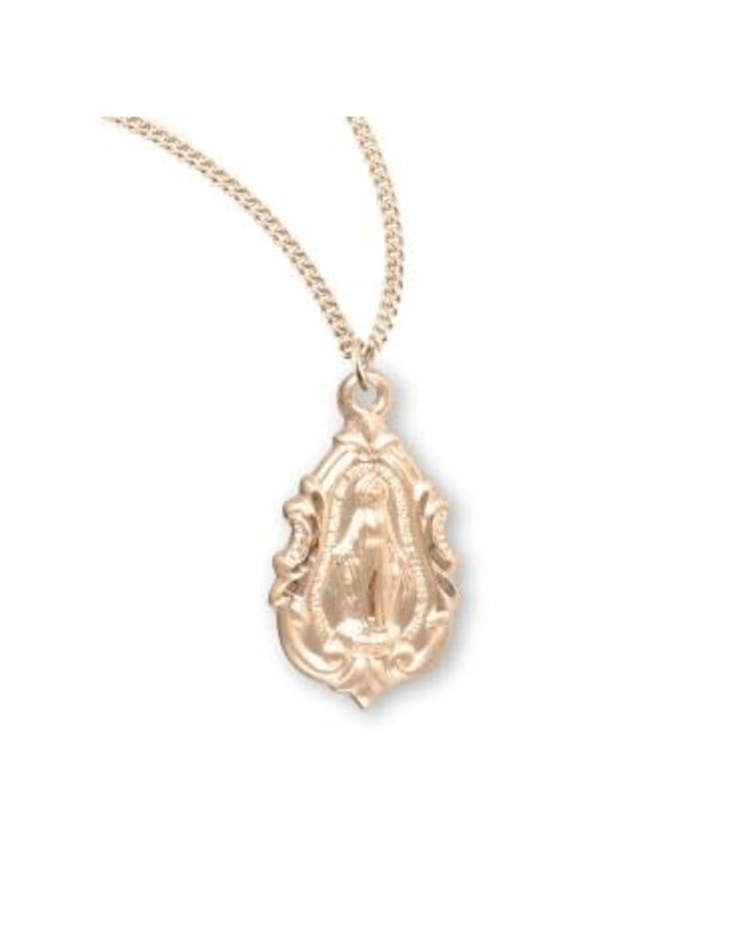 HMH Religious Gold Over Sterling Silver Fancy Baroque Miraculous Medal