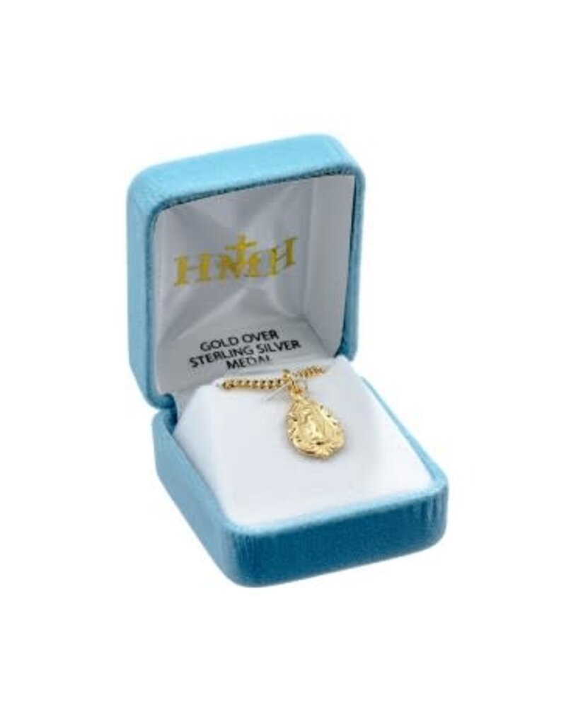 HMH Religious Gold Over Sterling Silver Fancy Baroque Miraculous Medal