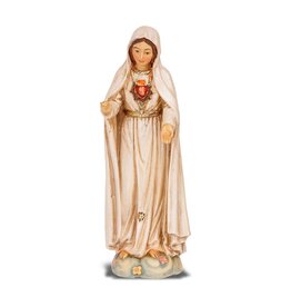 WJ Hirten 4"  Statue  with Prayer Card Immaculate Heart of Mary of Fatima