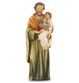WJ Hirten 4" Statue with Prayer Card St. Joseph Foster Father of Jesus