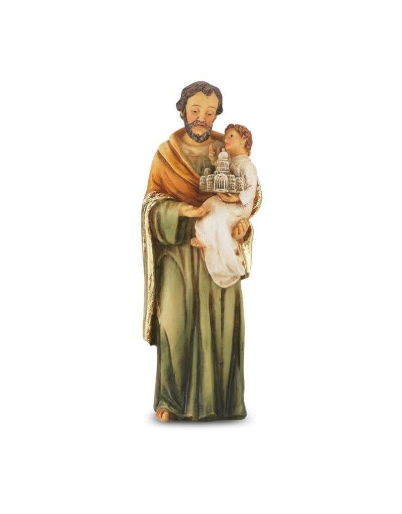 WJ Hirten 4" Statue with Prayer Card St. Joseph Foster Father of Jesus