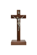 Sine Cera 8" Walnut Standing Crucifix