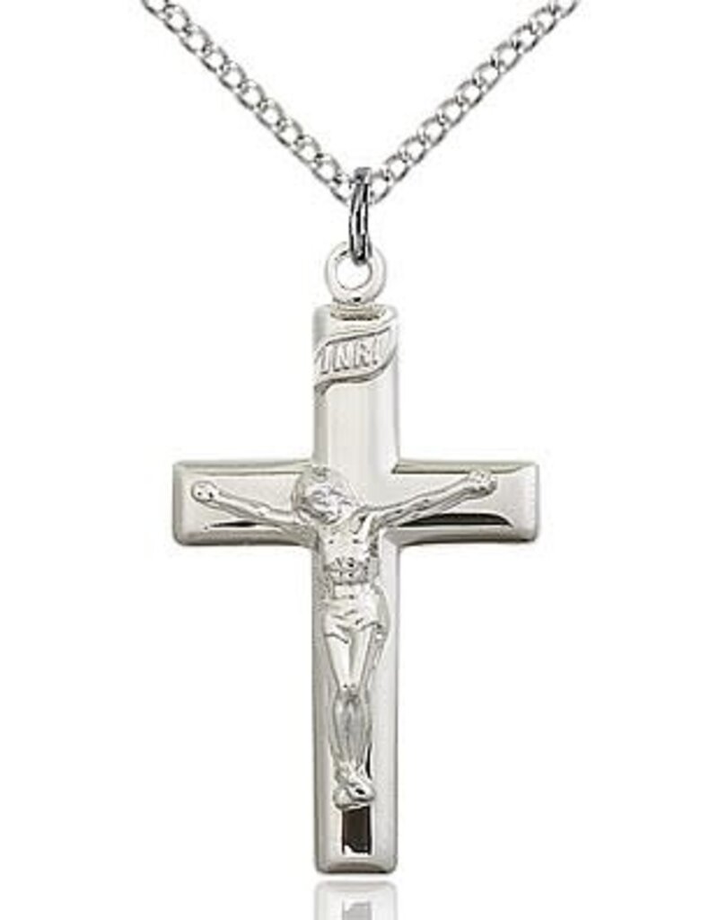 Bliss Manufacturing Sterling Silver Polished Crucifix on 18" Chain