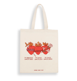 Catholic Family Crate Tote Bag: Holy Family Hearts