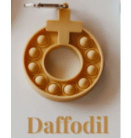 Gather and Pray Decade Keychain Pop-it, Daffodil