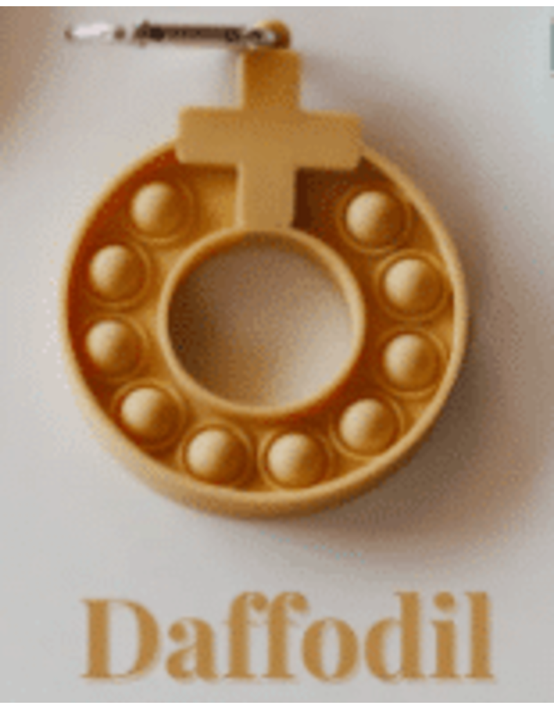 Gather and Pray Decade Keychain Pop-it, Daffodil