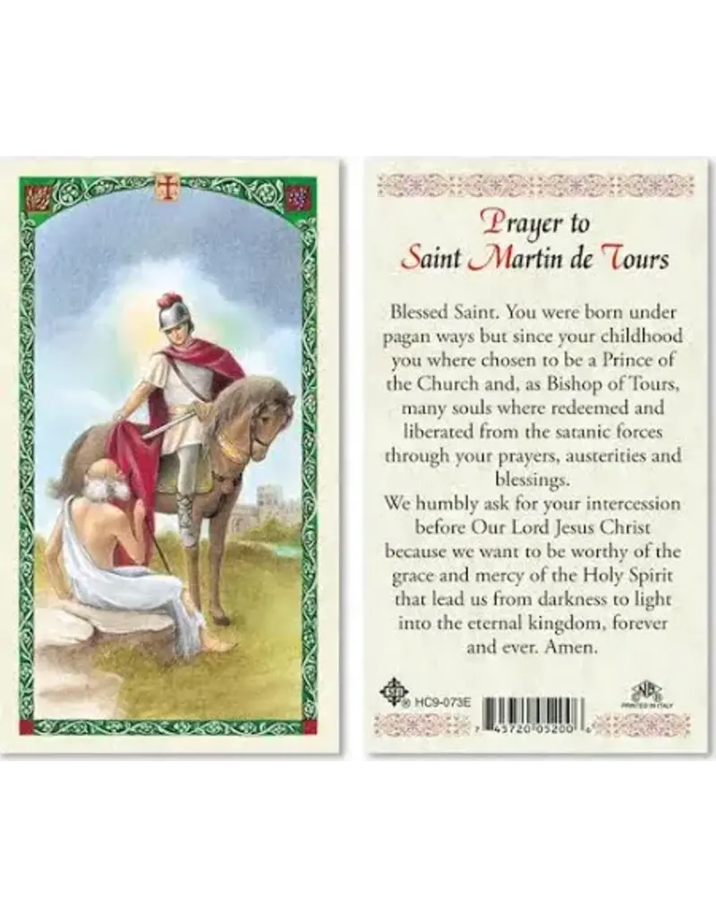 San Francis Imports Laminated Holy Card prayer to St. Martin de Tours