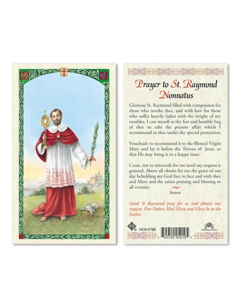 San Francis Imports St. Raymond Nonnatus Laminated Holy Card