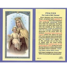 San Francis Imports Prayer to Our Lady of Mount Carmel Laminated Holy Card