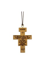 WJ Hirten 2" San Damiano Colored Crucifix Necklace
