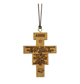 WJ Hirten 2" San Damiano Colored Crucifix Necklace