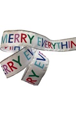Everything Merry White Wired Ribbon - 50 Yards
