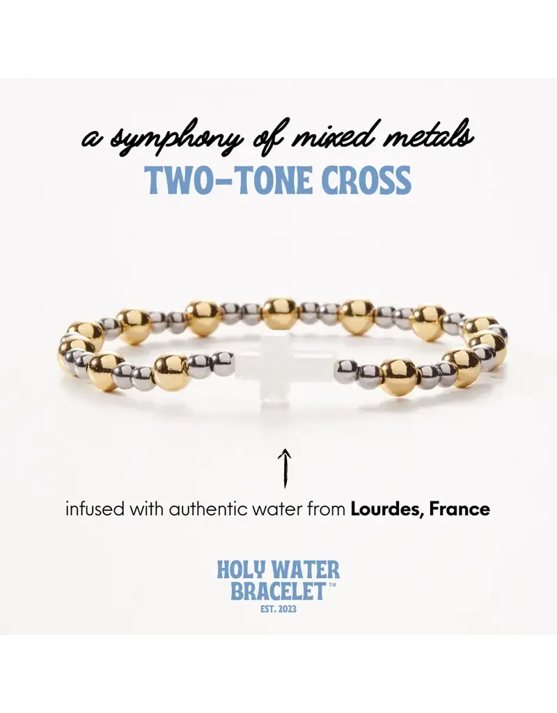 Holy Water Bracelet Holy Water Two-Tone Bracelet with Cross