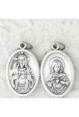 Lumen Mundi 1" Sacred Heart of Jesus & Immaculate Heart of Mary Oval Medal