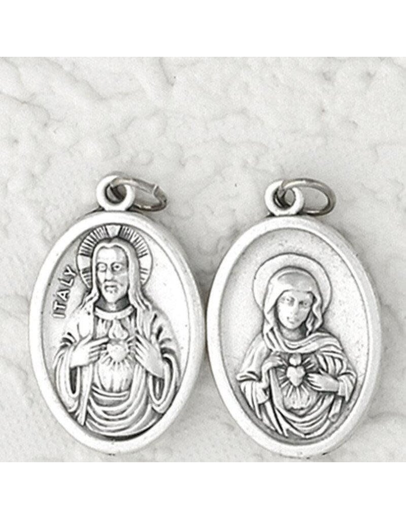 Lumen Mundi 1" Sacred Heart of Jesus & Immaculate Heart of Mary Oval Medal