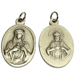 Sacred and Immaculate Hearts Oxidized medal