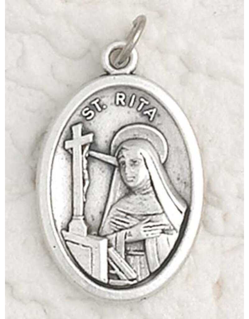 St. Rita Oxidized Medal