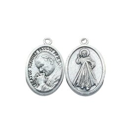 St. John Paul II and Divine Mercy Oxidized Medal