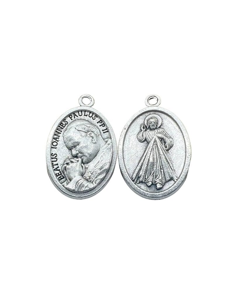 St. John Paul II and Divine Mercy Oxidized Medal