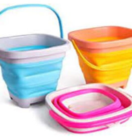 Fun Little Toys PCs Collapsible Sand Bucket with Handle Foldable Baskets