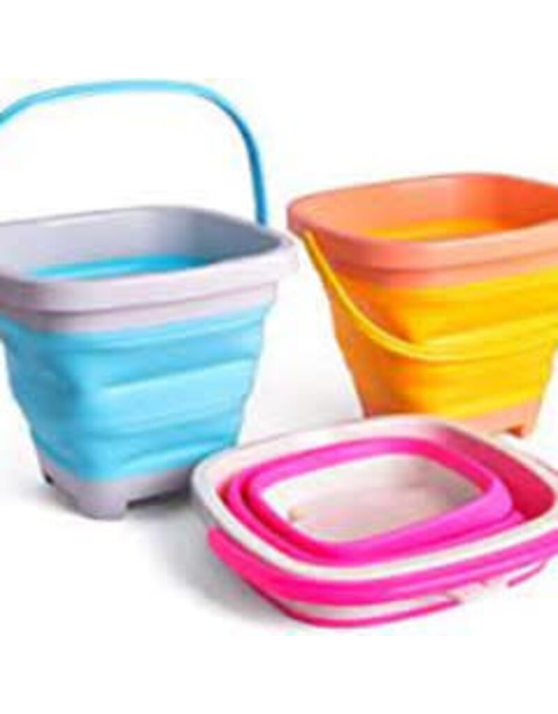 Fun Little Toys PCs Collapsible Sand Bucket with Handle Foldable Baskets