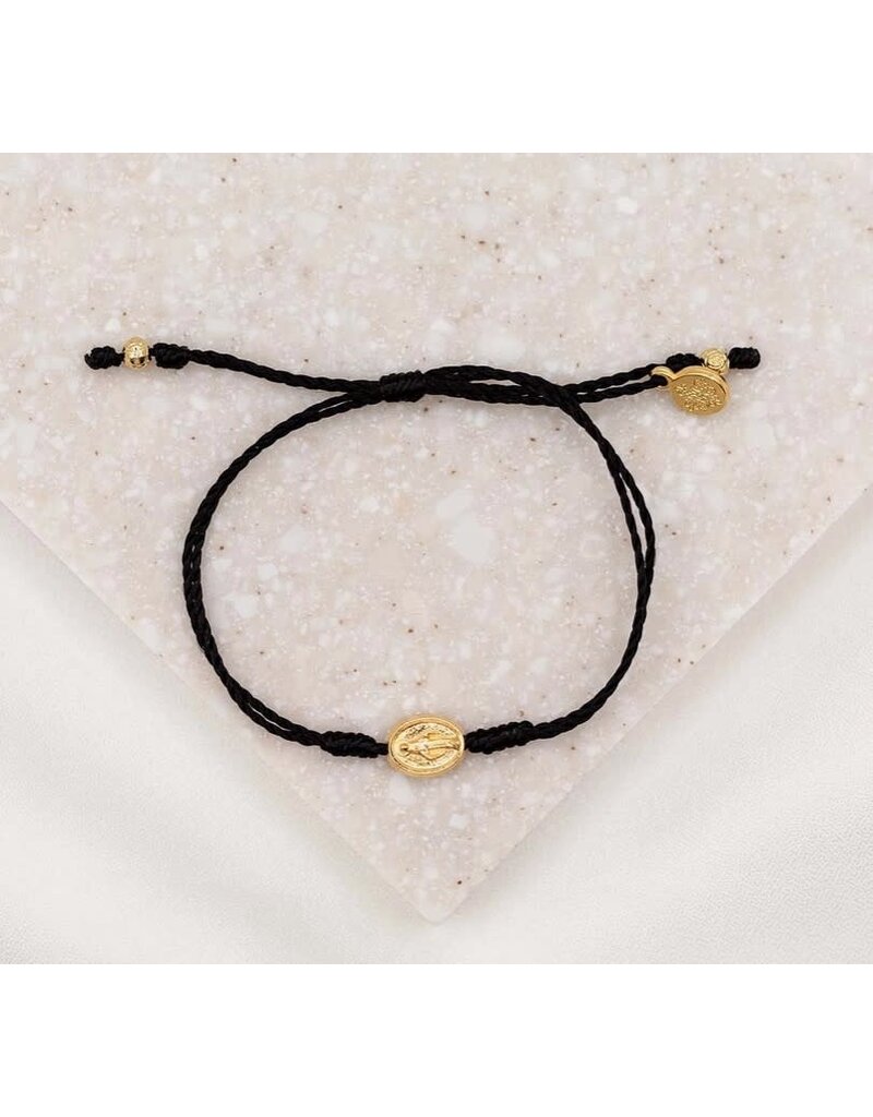 My Saint My Hero Say Yes Miraculous Mary - Black/Gold Bracelet