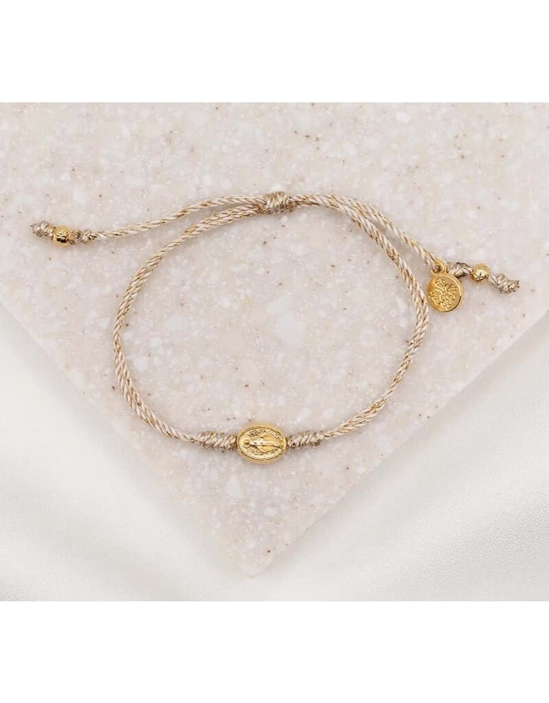My Saint My Hero Say Yes Miraculous Mary - Metallic Gold/Gold Bracelet