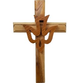 Logos Trading Post Holy Land Olive Wood Holy Spirit Dove Hanging Wall Cross