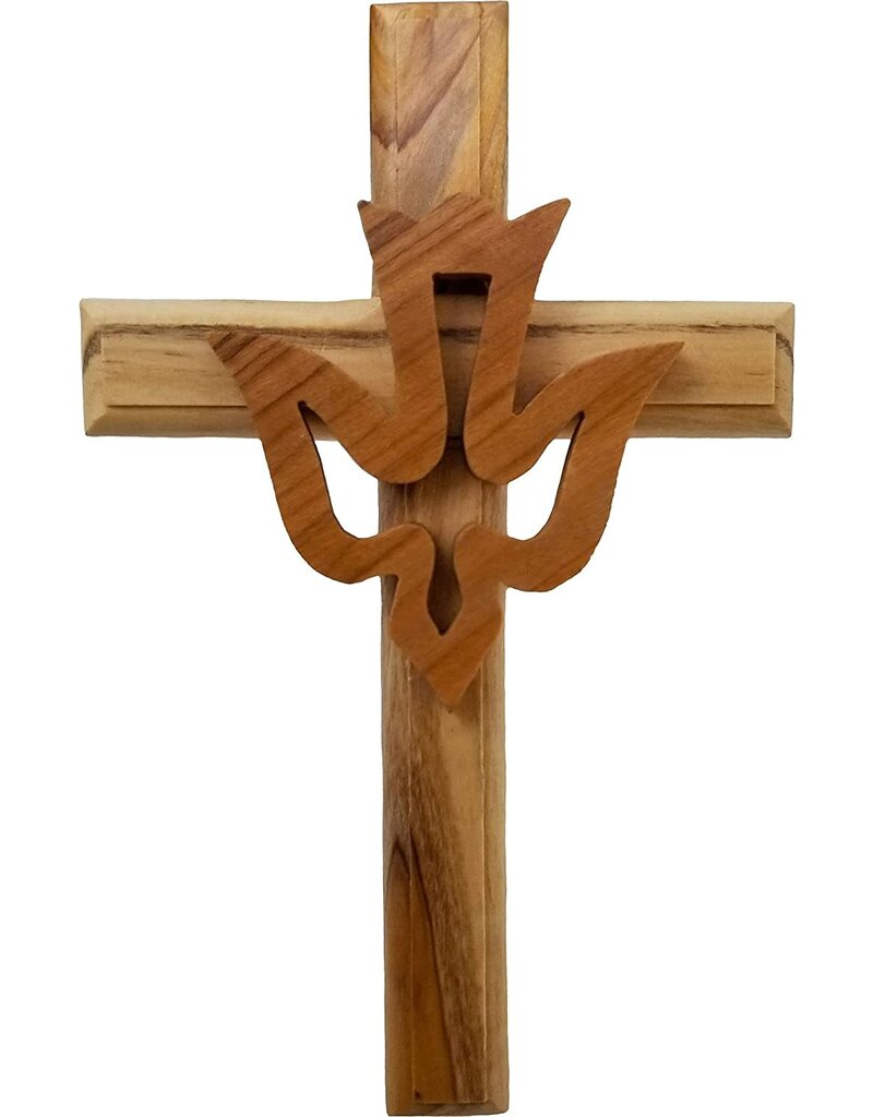 Logos Trading Post Holy Land Olive Wood Holy Spirit Dove Hanging Wall Cross