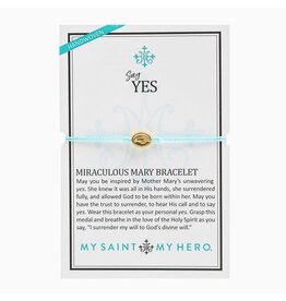 My Saint My Hero Say Yes Miraculous Mary - Mint / Silver Bracelet