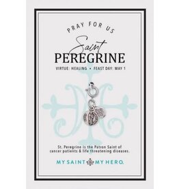 My Saint My Hero St. Peregrine Charm silver