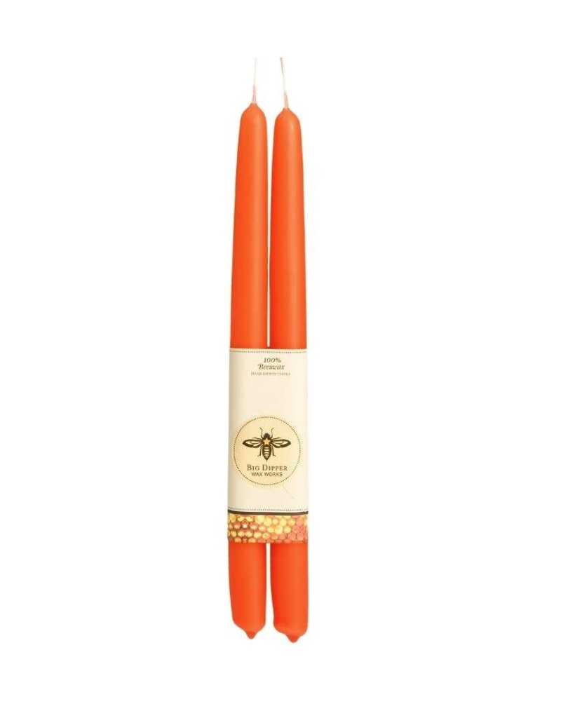 Big Dipper Wax Works 100% Pure Beeswax Tapers- Pumpkin (2 Pack)