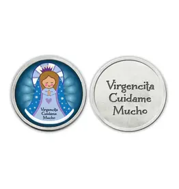 Abbey & CA Gift Spanish Angel Pocket Tokens-Virgencita Blue
