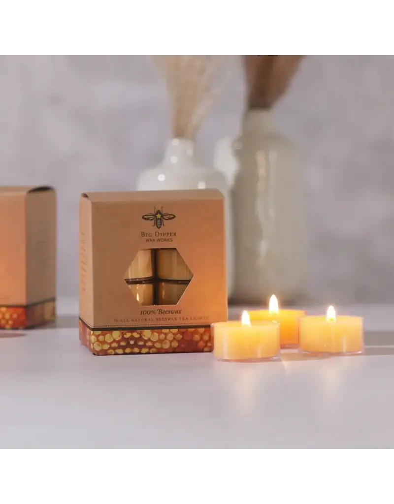 Big Dipper Wax Works Pure Beeswax Tea Lights (Pack of 6)