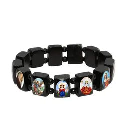 Catholica Shop Black Wood Saints Bracelet
