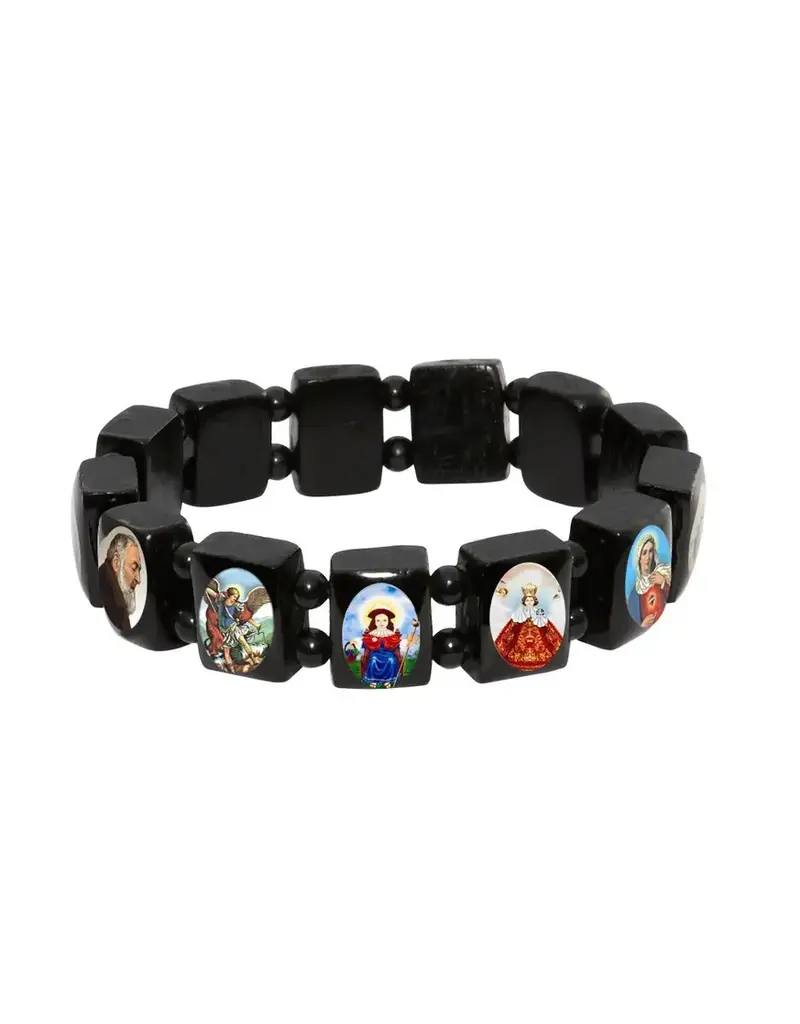 Catholica Shop Black Wood Saints Bracelet