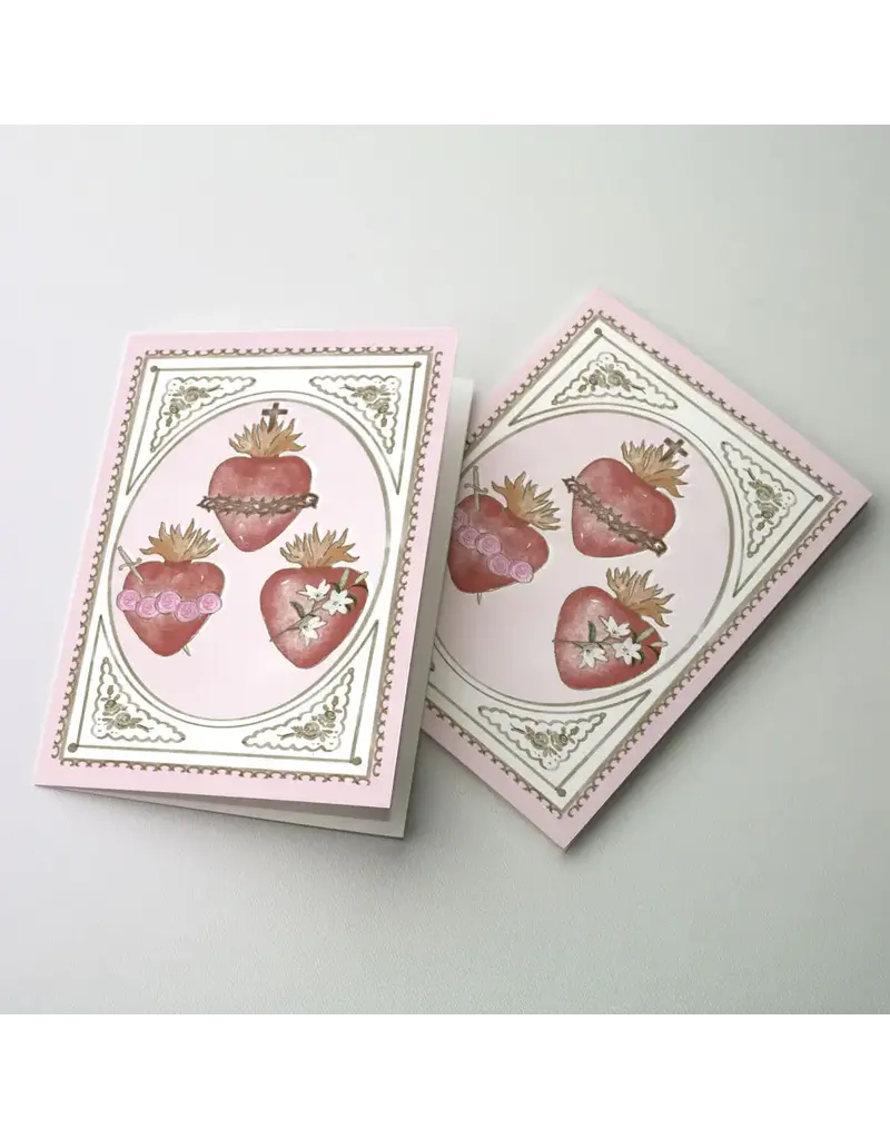Altar + Home Valentine Card - Sacred Heart, Immaculate Heart, Chaste Heart