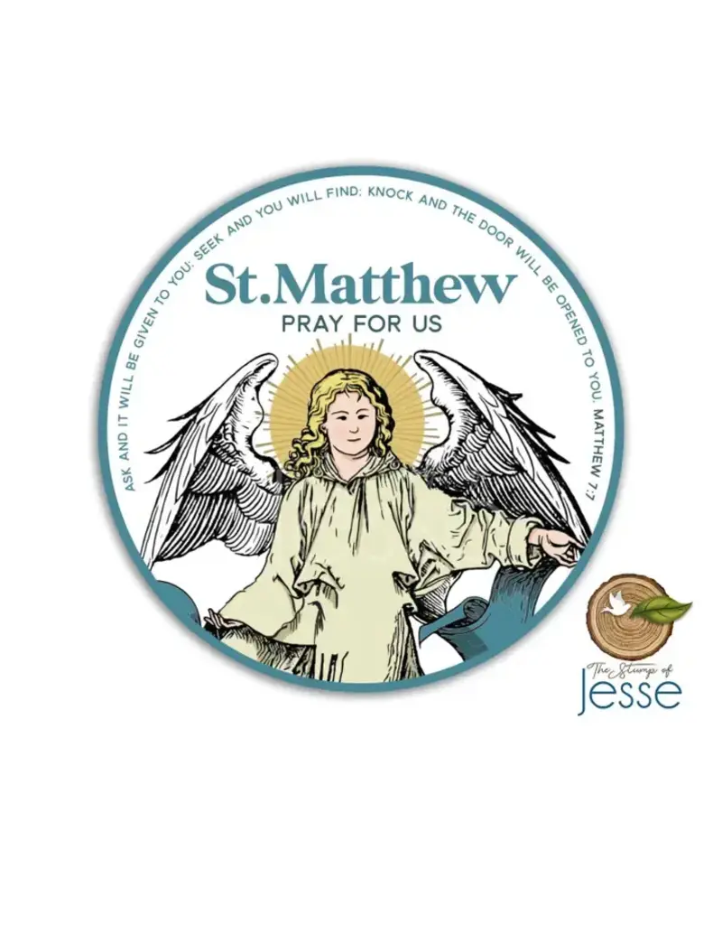 The Stump of Jesse St. Matthew Symbol Waterproof Catholic Sticker