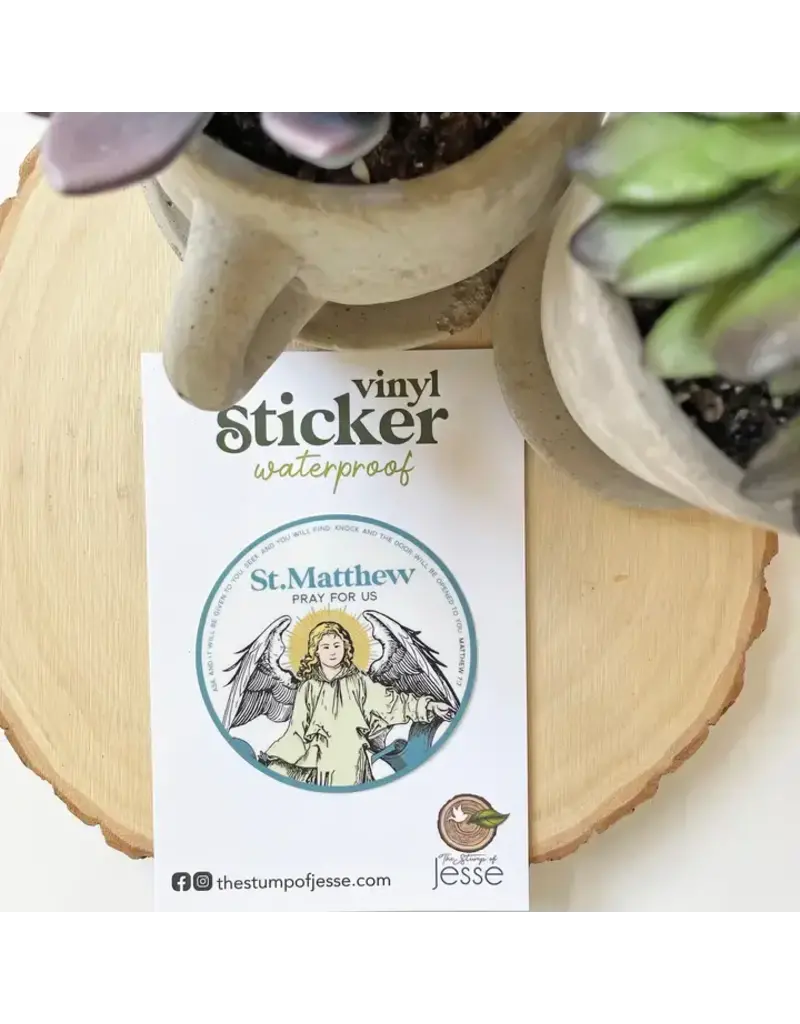 The Stump of Jesse St. Matthew Symbol Waterproof Catholic Sticker