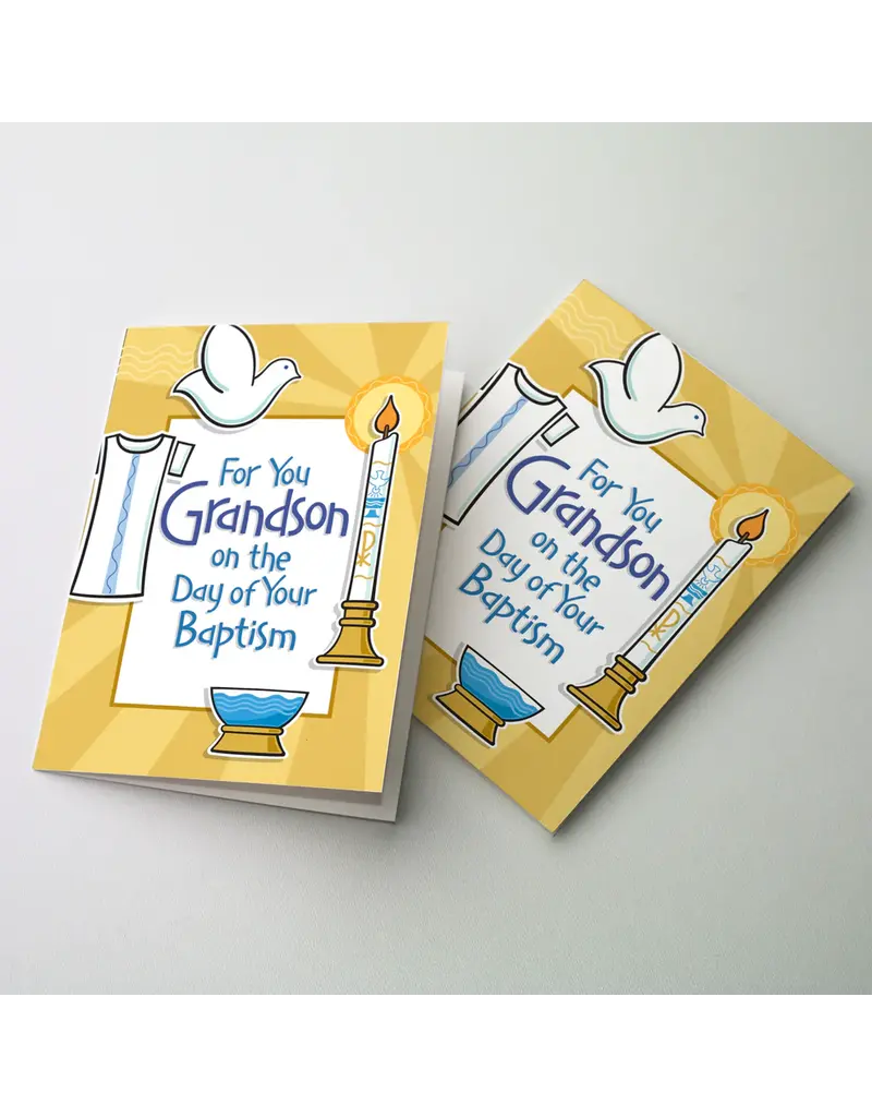 Altar + Home For You Grandson On The Day of Your Baptism Greeting Card