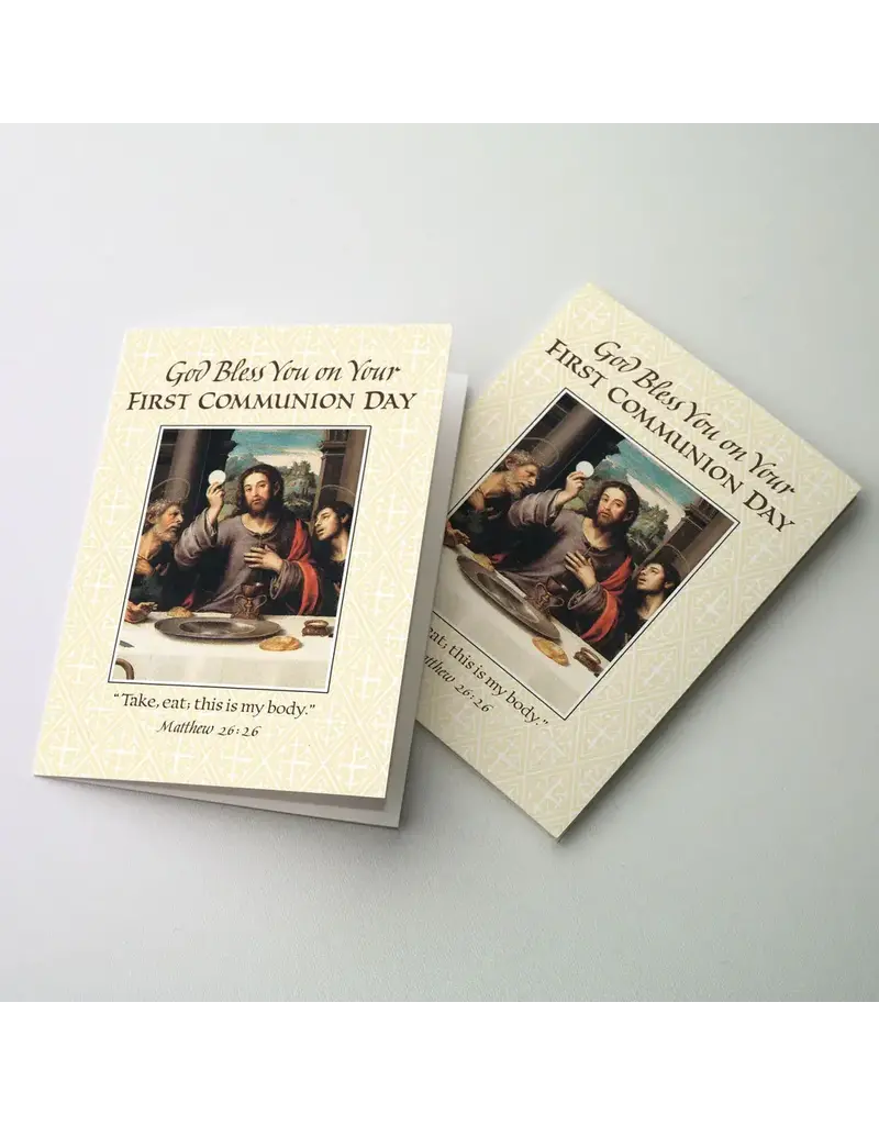 Altar + Home God Bless You on Your First Communion Day - First Communion Card