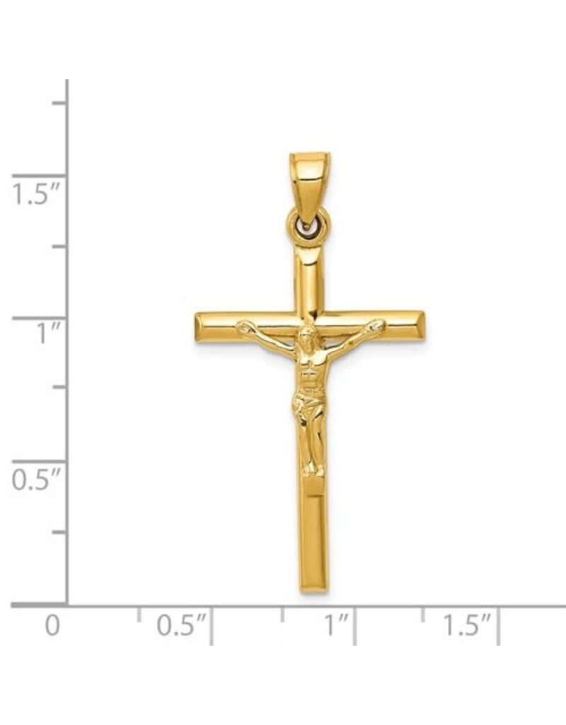 14k Hollow Crucifix Pendant