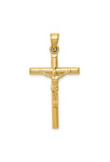 14k Hollow Crucifix Pendant