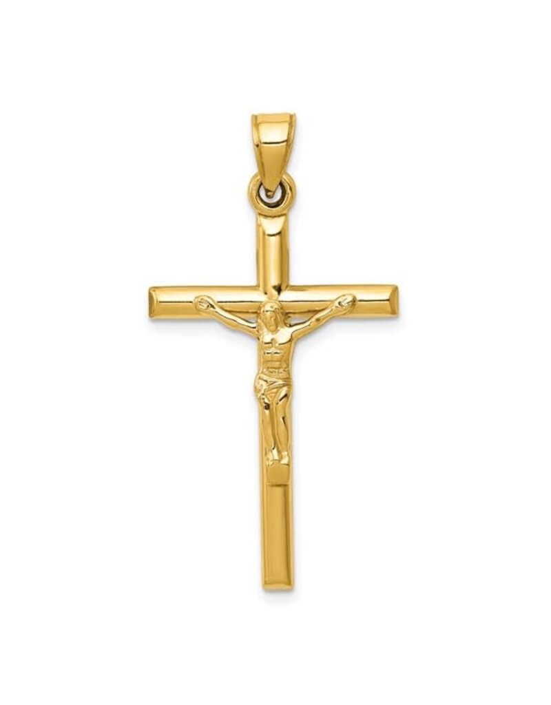 14k Hollow Crucifix Pendant