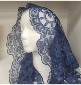 St. Stephen's Bookstore Navy Blue Medallon Spanish Veil