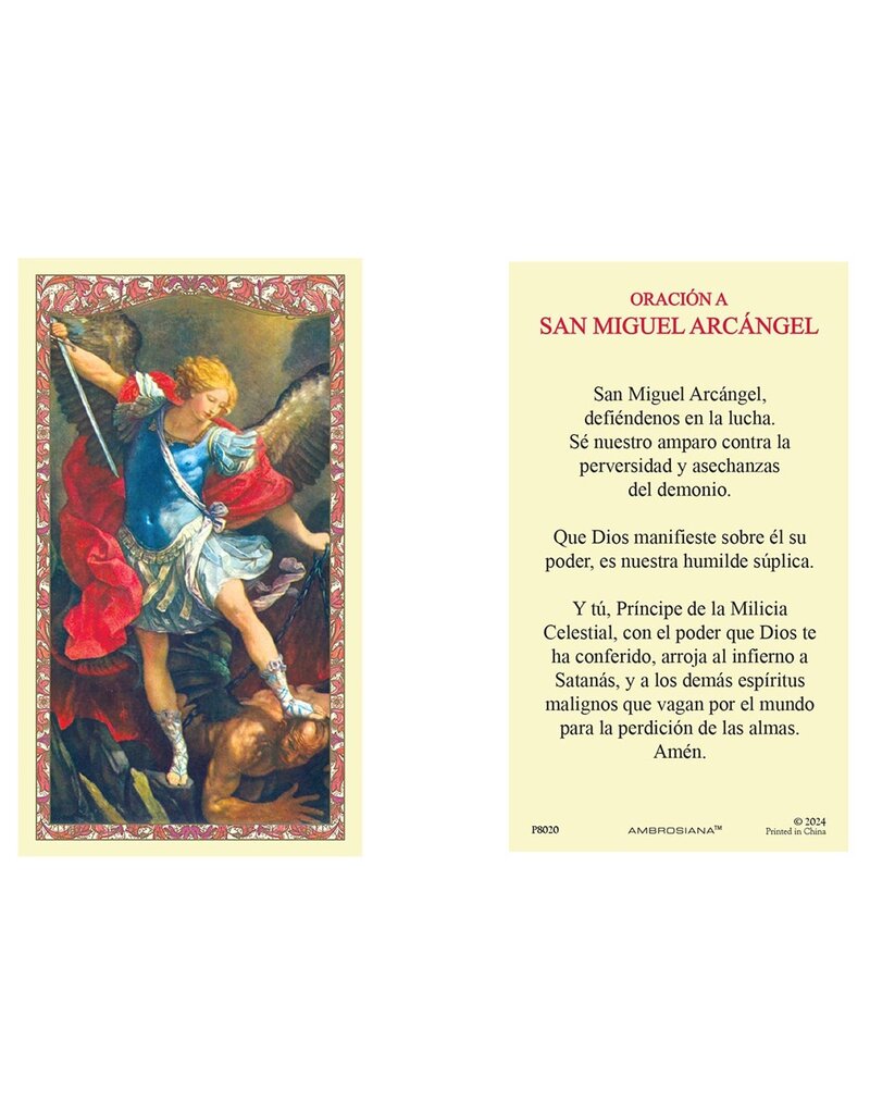 Ambrosiana Spanish Holy Card - Saint Michael