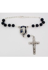 McVan St. Michael Blue Enameled Police Badge Auto Rosary