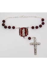 McVan St. Florian Red Enameled Firefighter's Auto Rosary